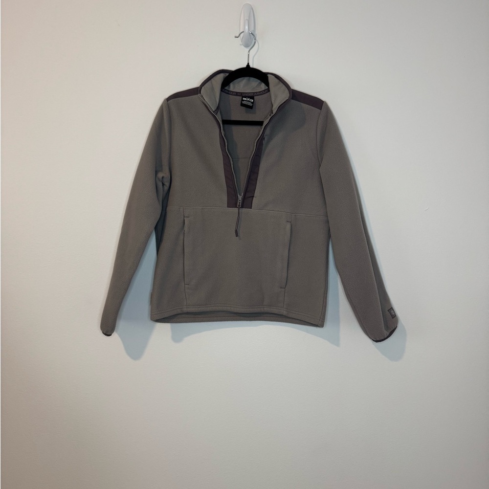 Under Armour Gray Quarter Zip Fleece Pullover Jacket Size Small